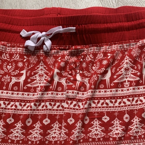 Little sleepies Christmas Womens red reindeer trees size X-LARGE holidays - Picture 13 of 14